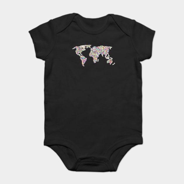 World Map Colorful Countries Baby Bodysuit by GBDesigner